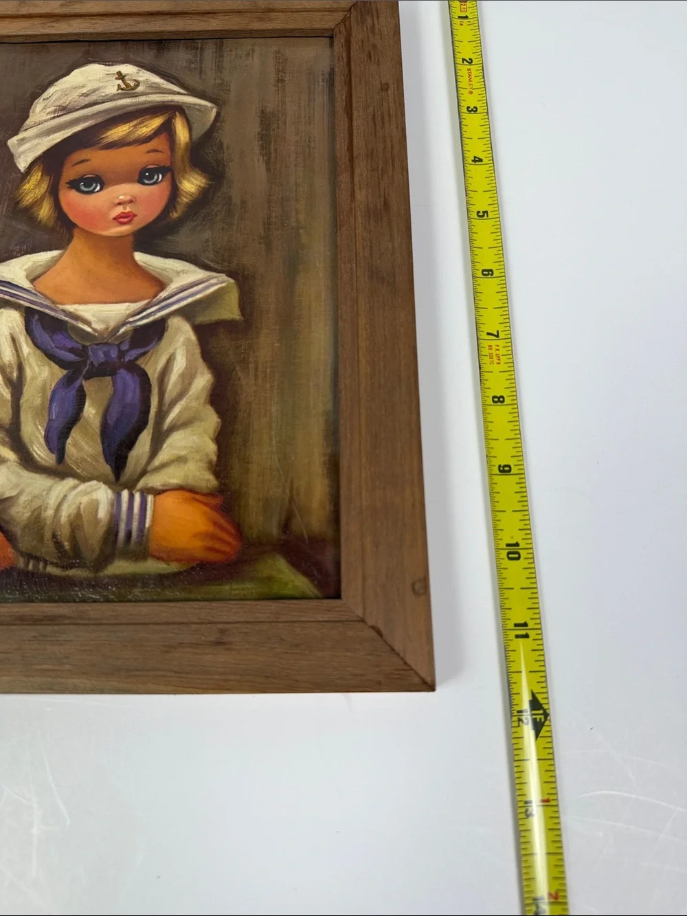 Vintage Eden Sailor Girl Print Framed Wall Art Mid Century Retro Nautical